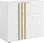 Mobikon Comoda DTD mdf laminat alb stejar artisan Tolis 80x35x73 cm (0000404997) Comoda