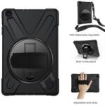  Hibrid tok kéztartóval és vállpánttal a Samsung Galaxy Tab A 10.1 (2019) SM-T515 táblagéphez - fekete színben (101219353B)