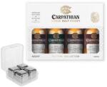 Cos-Cadou. ro Set Cadou Miniaturi Carpathian Single Malt 4 x 50 ml și Accesorii Inox