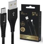Extralink Smart Life Braided 15W USB Type-A to Type-C 2m Black USB Cable 5V 3A (CABESL01)