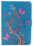 Pillangó PU bőr könyvtáska iPad mini, iPad mini 2, iPad mini 3 iPad minihez - kék (10117992G)