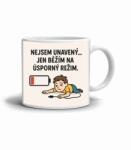  Fehér kerámia bögre 330ml képpel - idézet Nem vagyok fáradt (HRNEK-90X82-BILY-7)