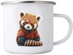  Fehér bögre 380ml képpel - vörös panda pulóverben (HRNEK-PLECH-80X87-324)