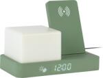 Karlsson Ceas deșteptător cu lampă de veghe și încărcare wireless, retro, LED, verde (KA6079GR)