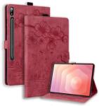  Virágok záródó tok Samsung Galaxy Tab S11 Ultra - piros (6602010086C)