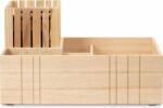 SQUARELY Organizator pentru birou TableORGANIZER frasin natural cu ghiveci autofertilizant GrowSMALL 2 el (108-1A3)
