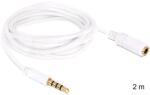 Delock Мини аудио удължителен кабел Jack Delock , 4-PIN, Бял, 2 м (DL84482) (DL84482)
