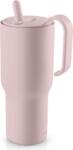 eva trio Pahar termic cu pai SipnGo 0, 9 l roz deschis (505053)