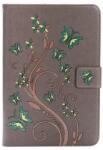  Pillangó PU bőr könyvtáska iPad mini, iPad mini 2, iPad mini 3 iPad minihez - szürke (10117992B)