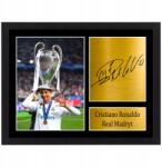 BELATONI Cristiano Ronaldo dedikált falikép Real Madrid keretben 30x20 cm (Cristiano Ronaldo Real autograf)