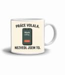  Fehér kerámia bögre 330ml képpel - idézet Munka neve (HRNEK-90X82-BILY-10)