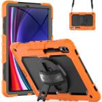  Rúgásálló borítás kézi markolattal Samsung Galaxy Tab S9+/Tab S10+ készülékhez - narancssárga színű (660204119B)