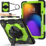  Strapabíró huzat kéztartóval és vállpánttal Xiaomi Pad 7/7 Pro-hoz - fekete/zöld (6602008137E)