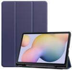  Pozicionáló intelligens PU bőr táblagép tok Samsung Galaxy Tab S8 - tengerészkék (101229132B)