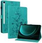  Virágok záró tok Samsung Galaxy Tab S11 készülékhez - kékeszöld színű (6602010029B)