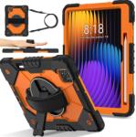  Strapabíró huzat kéztartóval és vállpánttal Xiaomi Pad 7/7 Pro-hoz - fekete/narancs (6602008137C)