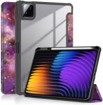  Mintás intelligens pozicionáló tok átlátszó hátlappal Xiaomi Pad 7/7 Pro tablethez - univerzum (6602007984B)