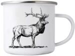  380ml fehér bádog bögre képpel - szarvas 3 (HRNEK-PLECH-80X87-62)