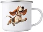  Fehér bögre 380ml képpel - vidám basset hound (HRNEK-PLECH-80X87-174)