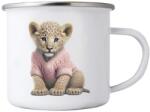  Fehér bögre 380ml képpel - oroszlánkölyök pulóverben (HRNEK-PLECH-80X87-316)