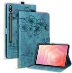  Virágok záró tok Samsung Galaxy Tab S11 Ultra - teal - kék színű (6602010086A)