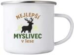  Fehér bádog bögre 380ml képpel - legjobb vadász (HRNEK-PLECH-80X87-55)