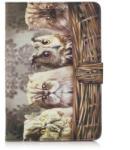  Színpad PU bőr tok iPad mini, iPad mini 2, iPad mini 3 - macskák és baglyok (10117623B)