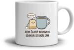  Fehér kerámia bögre 330ml képpel - idézet: tea introvert (HRNEK-90X82-BILY-17)