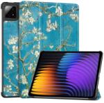  Patty intelligens pozicionáló táblagép tok Xiaomi Pad 7/7 Pro - fehér virágok (6602007766B)