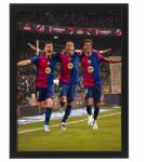 BELATONI Keretezett kép Fc Barcelona Lewandowski Lamine Yamal Raphinha 40x30 cm (Trio Barcelona)