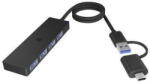RaidSonic Docking Station Icy Box Hub ICY BOX IB-HUB1424-C3, 4-Port USB Tip-A, conector Tip-C/A (61060)
