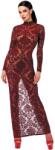 Noir Handmade F383 Kink Royal Gown Long Dress Burgundy, M (40-42)