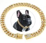 Pet Interest Метален златен нашийник за куче или котка с диаманти (789s)
