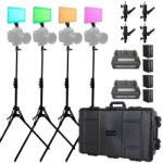 Dracast Kit Iluminare Dracast LED240 X Series On-Camera RGBWW 4 Lampi cu Valiza Rigida + Stative