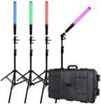 Dracast Kit Iluminare Tub LED Dracast LED400 X Series RGBWW 4 Lampi cu Valiza Rigida