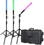 Dracast Kit Iluminare Tub LED Dracast LED400 X Series RGBWW 3 Lampi cu Valiza Rigida