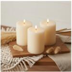 Estilo Home Set 3 lumânări LED BRILLO, 10 cm, crem, alimentare 3x AAA, cu telecomandă (EH0071)
