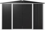 AOBABO Kerti fém tárolóépület nyeregtetővel - Extra-Nagy-méret, 300x240x200cm (SA-DS-04-NEW)