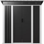 AOBABO Kerti fém tárolóépület lapos tetővel - Közepes méret, 180x120x185cm (SA-SS-02-NEW)