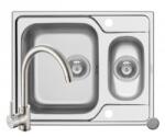 Pyramis Set chiuveta incastrabila inox Pyramis FEDRA EXTRA 62 LN si baterie BELLO crom 101230402BLO (101230402BLO) Chiuveta