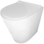  Huida fali WC csésze + SoftClose ülőke, hátul a falhoz, perem nélküli, nano öntisztító máz