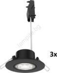Philips - Комплект 3x димируеми вградени таванни осветителни тела CILANTRO LED/5W/230V 4000K черно (P7296)