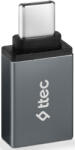 Ttec Adaptor ttec - OTG Converter, USB-C/USB-A, negru (8694470827773)