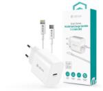 DEVIA ST109568 Smart Series 30W GaN PD+QC fehér hálózati gyorstöltő adapter + Type-C/Lightning kábel (ST109568) - pcx
