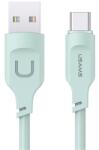 USAMS lithe series adatkábel, usb - type-c, 6a, pd gyorstöltő, 120cm, led jelzés, világoszöld (SJ568USB04)