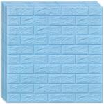 HOZRO 10 db-os HOZRO öntapadós 3D tapéta szett, téglautánzat modell, 5, 39 négyzetméter alapterületű, modern dizájn, nagyon könnyen felhelyezhető, kék (TAPET80-10BUC)