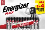 Energizer Max AAA alkáli elemek, 12 db