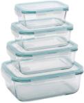 Estilo Home 4 darabos átlátszó/mentazöld ételtároló doboz készlet 5905623253206 (EH0069)