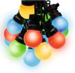 ProGarden 15 m-es 20 LED-es Hosszabbítható Fekete Gumi Vezetékes Lámpafüzér, Teraszvilágítás, Időzíthető, IP44, - Színes