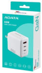 ADATA Fali gyorstöltő, GaN, Fehér, 65W (CHARGERU-0653-QCPDWH)